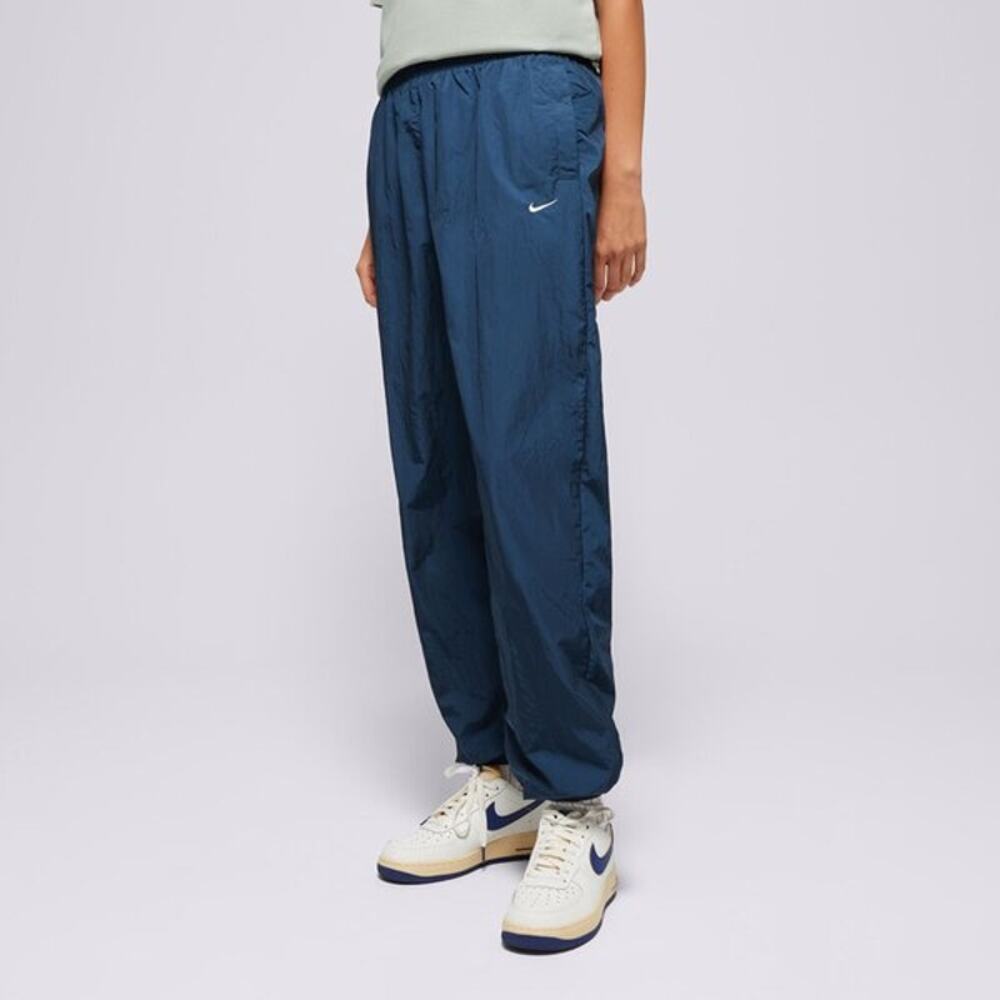 Nike Sportswear Navy Blue Essential Mid-Rise Oversized Woven Joggers Size XS